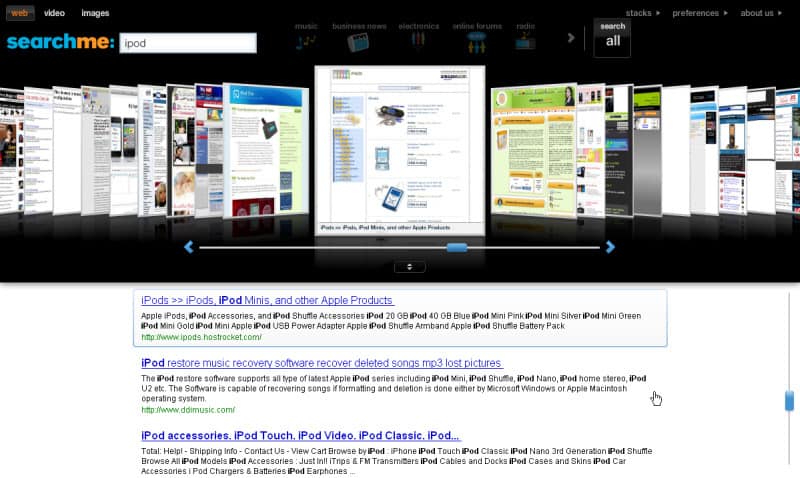 searchme – die visuelle Suchmaschine