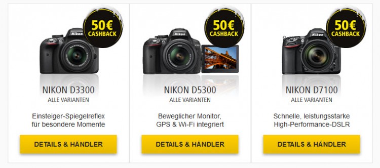 Cashback Aktion bei Nikon – Objektive, DSLRs, Kompaktkameras günstiger