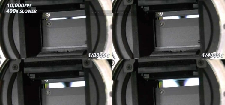 Erhellend: Der Verschluss und Spiegel einer DSLR in Superzeitlupe