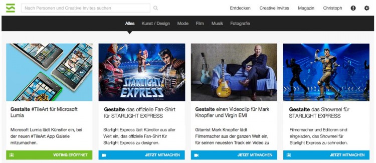 Klick doch mal auf Talenthouse