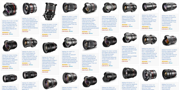Bis zu 150 Euro Amazon-Aktionsgutschein auf Walimex-Objektive