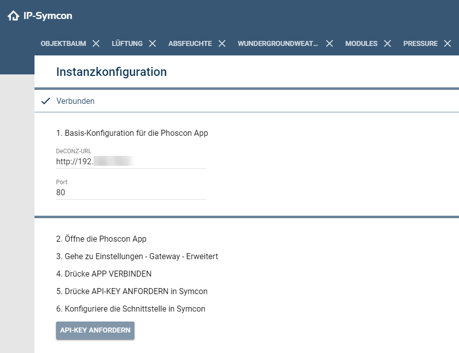 Phoscon App in Symcon