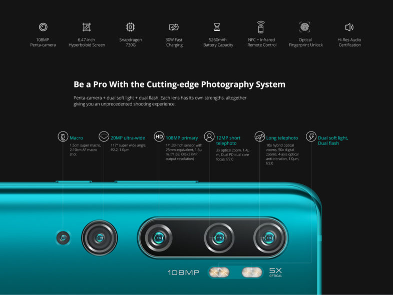 Xiaomi Mi Note 10 mit 108 Megapixel Kamera