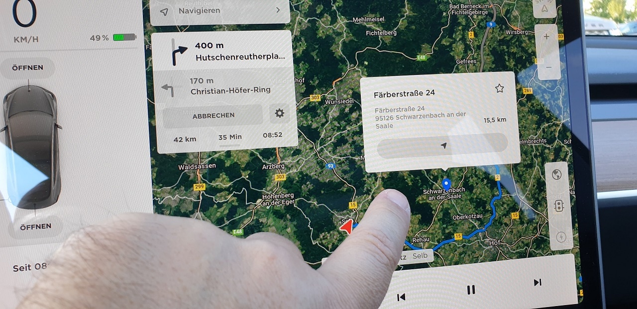 Zwischenziel auf Karte wählen