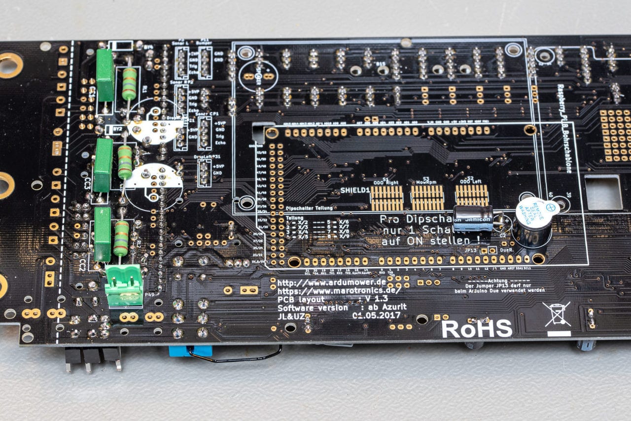 ArduMower Mainboard Rückseite