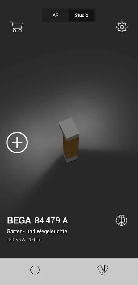 Die Studio Ansicht in der BEGA AR App