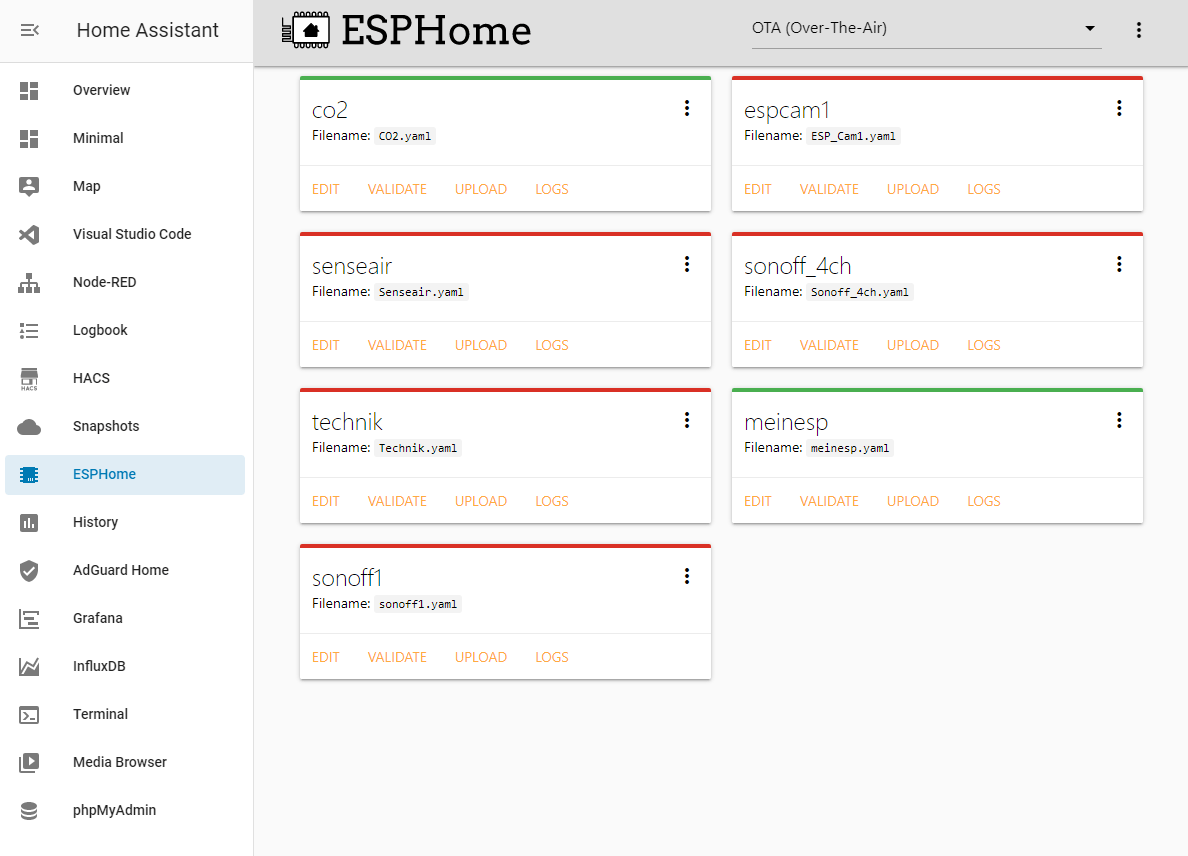ESPHome-Verwaltung in Home Assistant