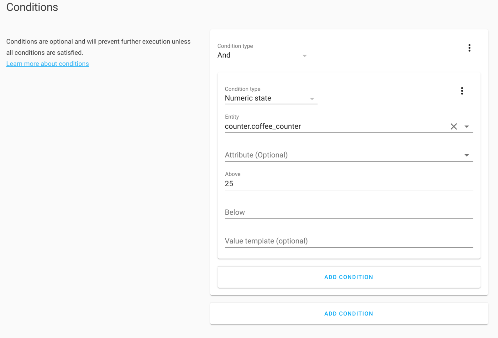 Home Assistant Conditions