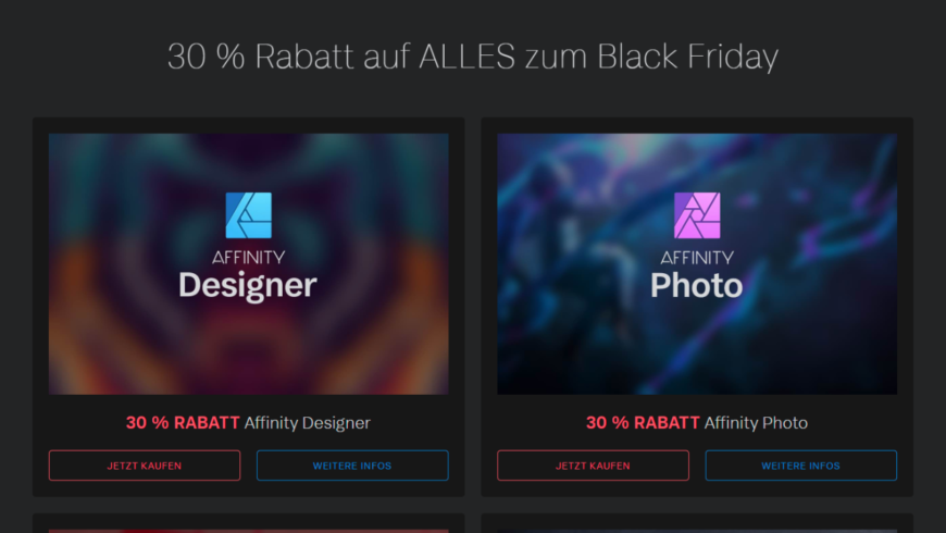 Photoshop-Alternative Serif Affinity Photo 30 % günstiger