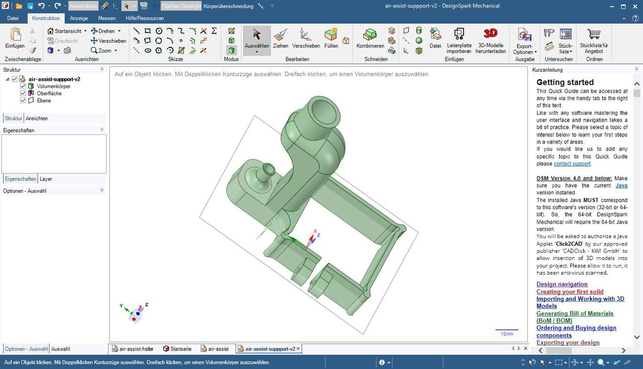 Air-Assist Konstruktion in Design Spark Mechanical