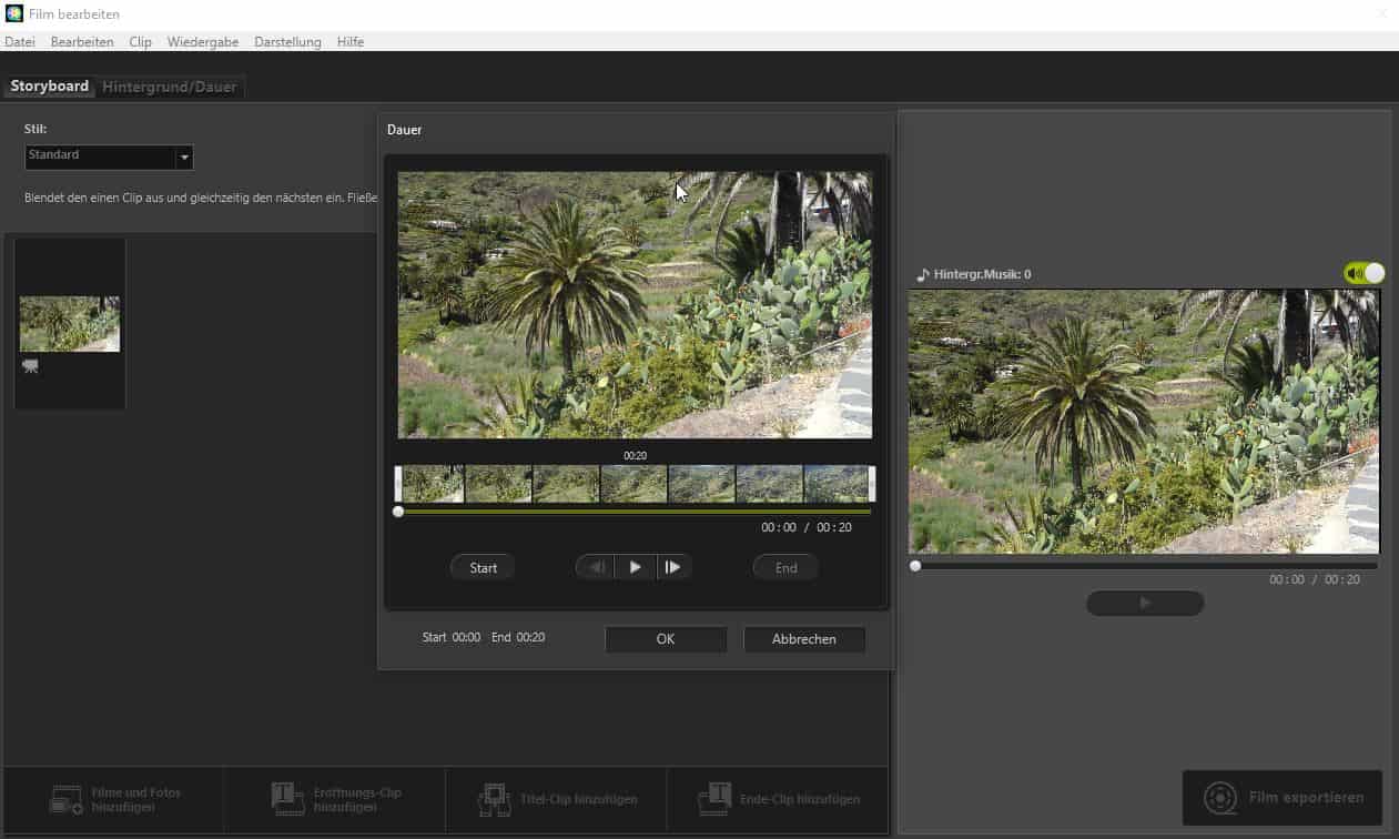 Videoschnitt in Nikon NX Sutdio