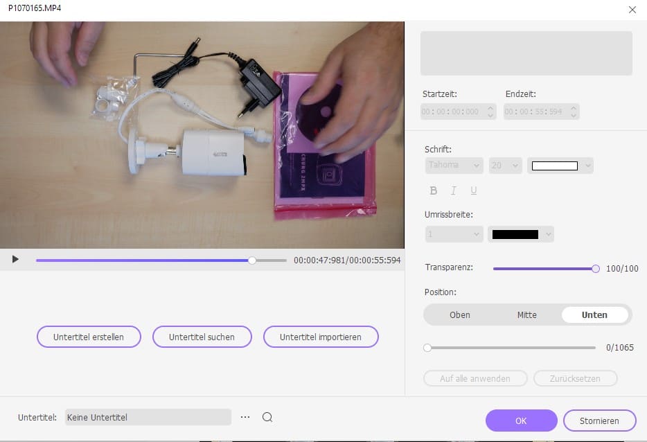 UniConverter Untertitel