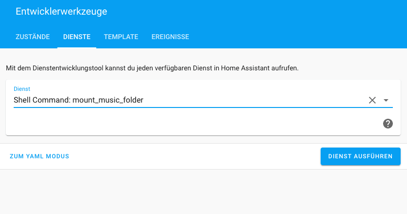 Home Assistant Entwickler Werkzeuge