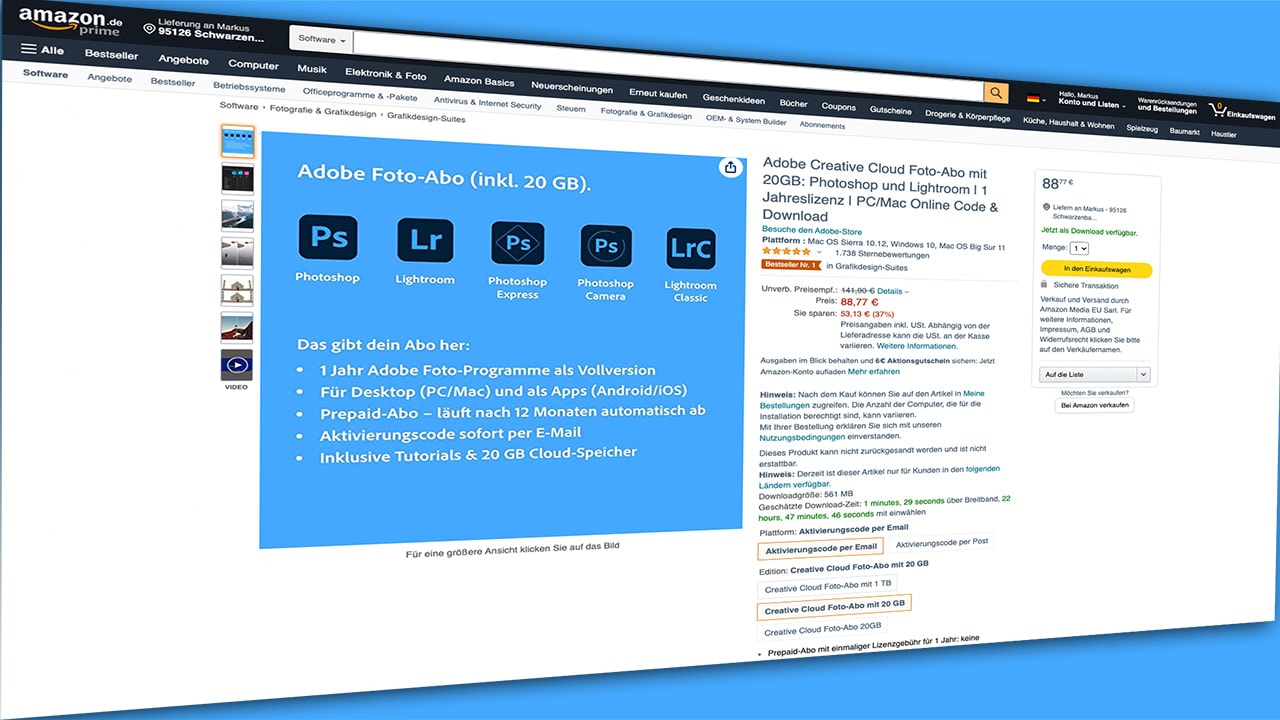 Preisalarm: Adobe Foto Abo wieder im Angebot