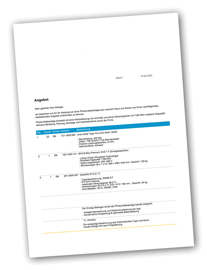 PV Anlagen Angebote erhalten