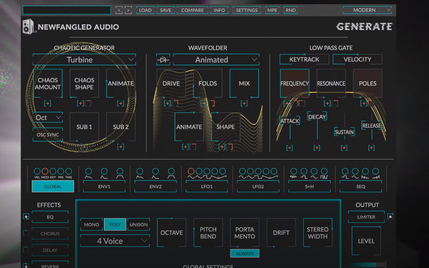 Generate: Ein polysynthetischer Plug-in mit chaotischen Oszillatoren im Angebot